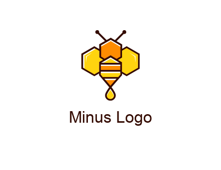 geometrical bee made with honeycombs