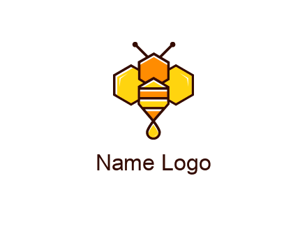 geometrical bee made with honeycombs