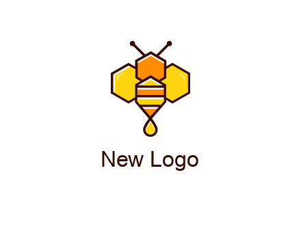 geometrical bee made with honeycombs