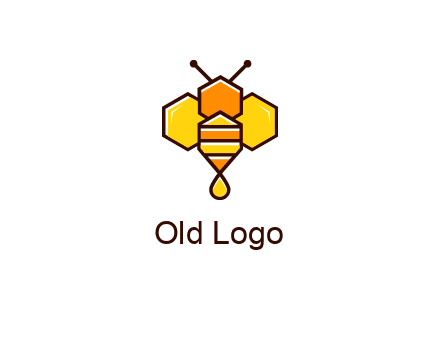 geometrical bee made with honeycombs