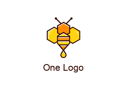 geometrical bee made with honeycombs
