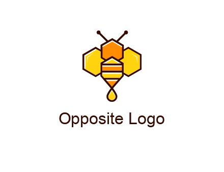 geometrical bee made with honeycombs
