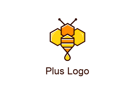 geometrical bee made with honeycombs