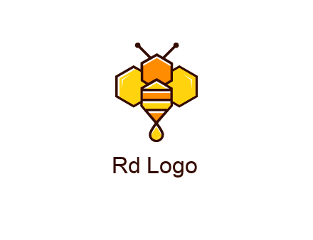 geometrical bee made with honeycombs