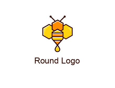 geometrical bee made with honeycombs
