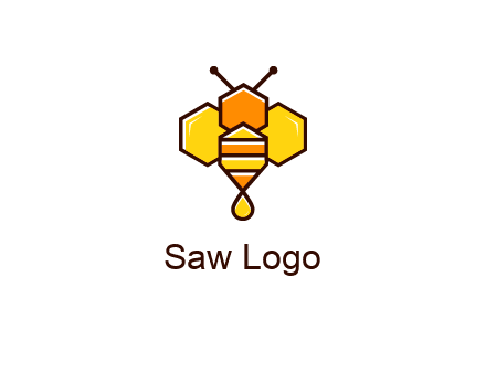 geometrical bee made with honeycombs