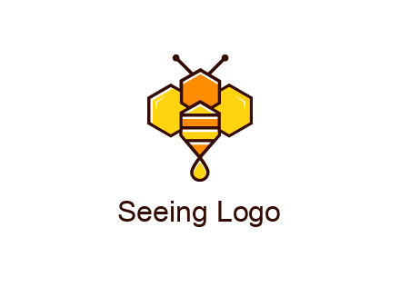 geometrical bee made with honeycombs