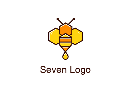 geometrical bee made with honeycombs