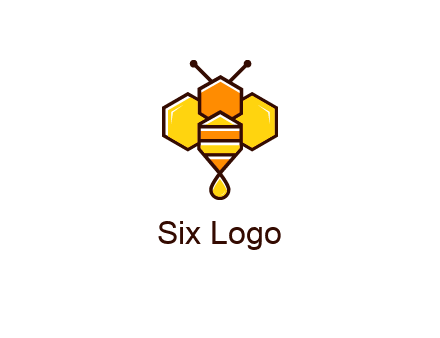 geometrical bee made with honeycombs