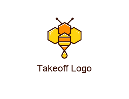 geometrical bee made with honeycombs