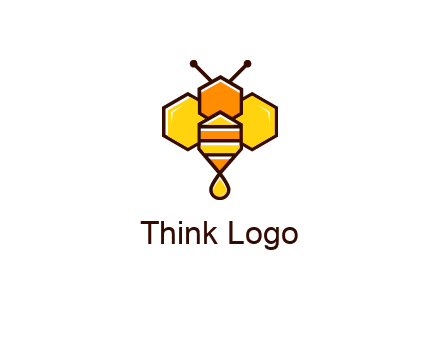 geometrical bee made with honeycombs