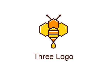 geometrical bee made with honeycombs
