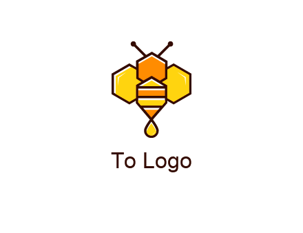 geometrical bee made with honeycombs