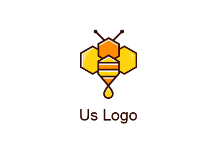 geometrical bee made with honeycombs