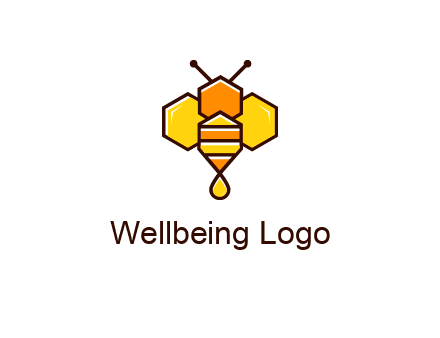 geometrical bee made with honeycombs