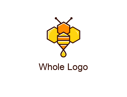 geometrical bee made with honeycombs