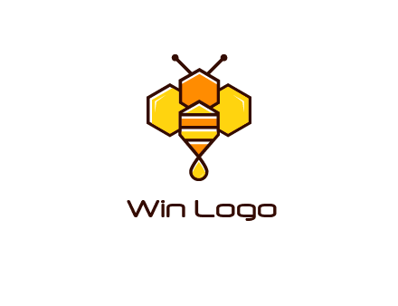 geometrical bee made with honeycombs