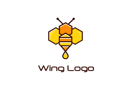 geometrical bee made with honeycombs