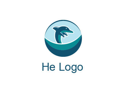 dolphin in the sea logo