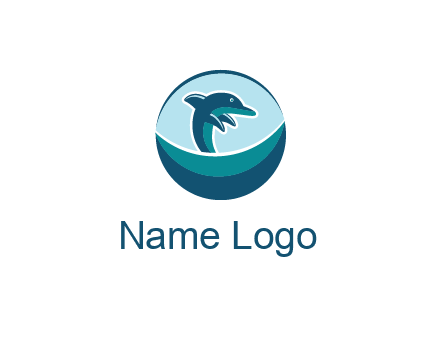 dolphin in the sea logo
