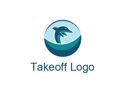 dolphin in the sea logo
