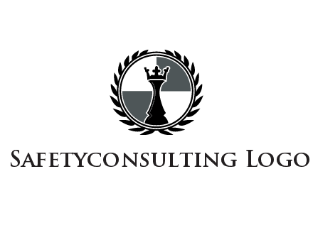 king on chess squares surrounded by wreath