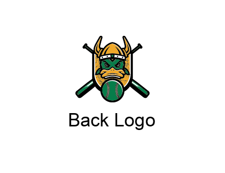 Viking duck with baseball and bats
