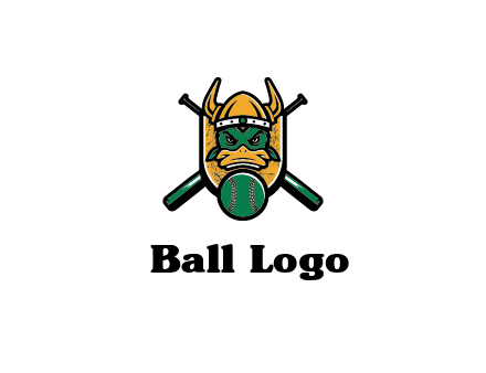 Viking duck with baseball and bats