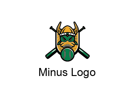 Viking duck with baseball and bats
