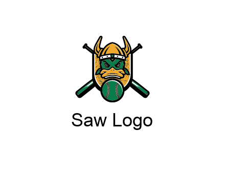 Viking duck with baseball and bats