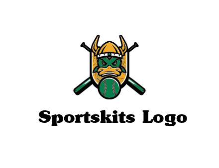 Viking duck with baseball and bats