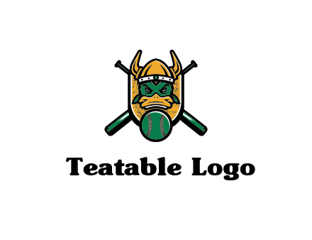 Viking duck with baseball and bats