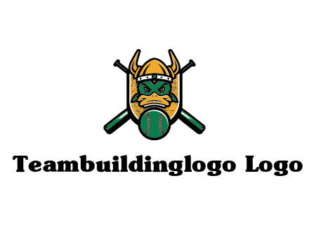 Viking duck with baseball and bats