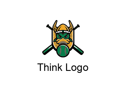 Viking duck with baseball and bats