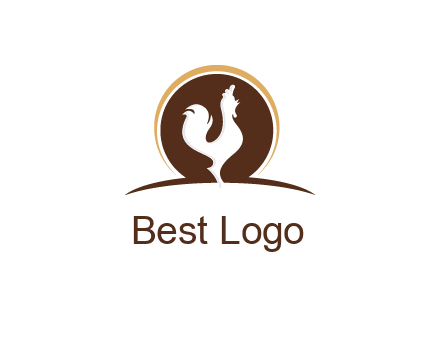 rooster standing upright