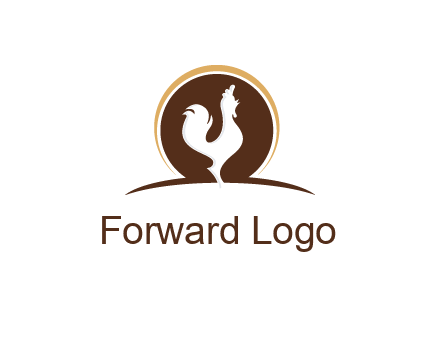 rooster standing upright