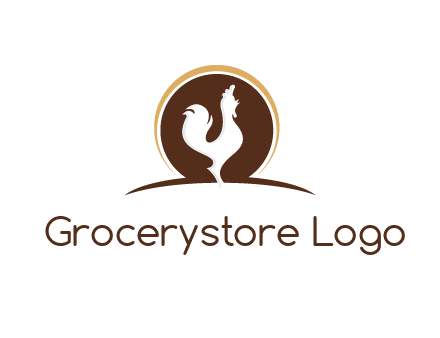 rooster standing upright