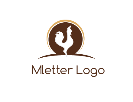 rooster standing upright