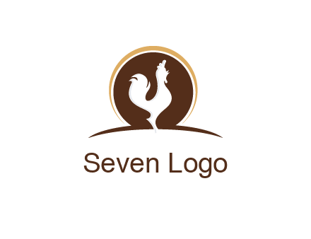 rooster standing upright