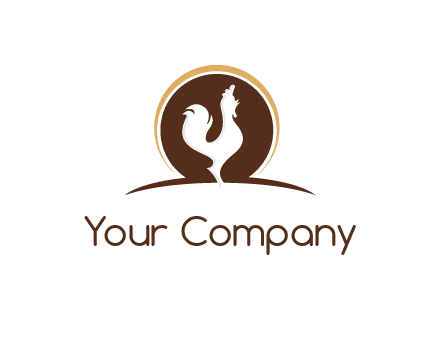 rooster standing upright