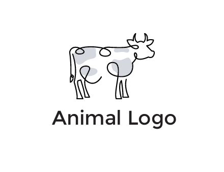 pen drawn cow icon