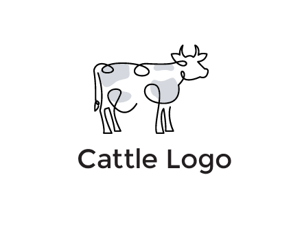 pen drawn cow icon