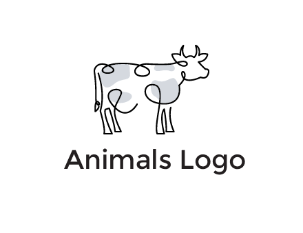 pen drawn cow icon