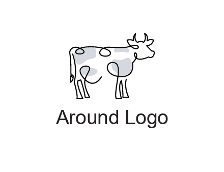pen drawn cow icon