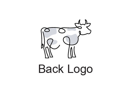 pen drawn cow icon