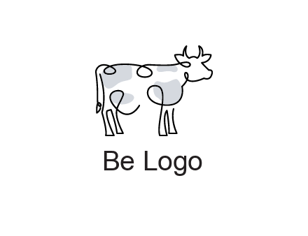 pen drawn cow icon