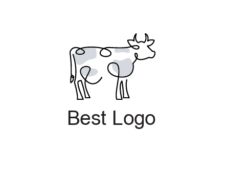 pen drawn cow icon