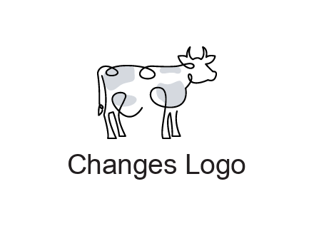 pen drawn cow icon