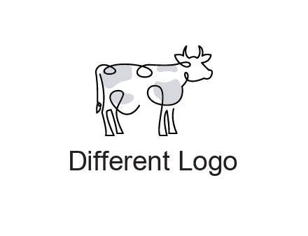 pen drawn cow icon