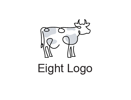 pen drawn cow icon